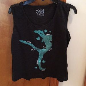 Girls Justice glitter Gymnast tank top